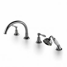 Waterworks 09-73044-05268 - Easton Classic Gooseneck Concealed Tub Filler with Handshower and Metal Lever