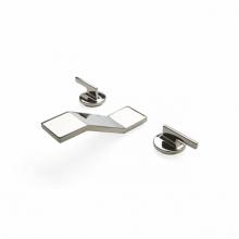 Waterworks 07-74251-46319 - Formwork Low Profile Three Hole Deck Mounted Lavatory Faucet with Metal Lever Handles in Carbon,
