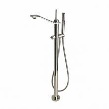 Waterworks 09-44354-52856 - Formwork Floor Mounted Exposed Tub Filler with Handshower and Metal Joystick Handle in