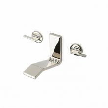 Waterworks 07-92326-87916 - Formwork Low Profile Three Hole Wall Mounted Lavatory Faucet with Metal Lever Handles in Matte