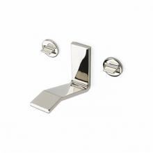 Waterworks 07-88644-67438 - Formwork Low Profile Three Hole Wall Mounted Lavatory Faucet with Metal Knob Handles in Matte