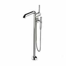 Waterworks 09-94741-42150 - .25 Floor Mounted Exposed Tub Filler With Handshower and Joystick Handle in Matte