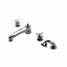 Waterworks 09-47692-04593 - Aero Low Profile Concealed Tub Filler With Handshower and Metal Cross Handles in