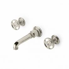 Waterworks 07-00563-18654 - R.W. Atlas Wall Mounted Lavatory Faucet with Metal Wheel Handles in Matte