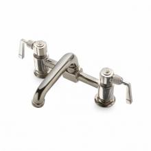 Waterworks 07-69137-07419 - R.W. Atlas Bridge Two Hole Deck Mounted Lavatory Faucet with Metal Lever Side Mount Handles in