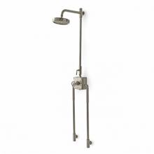 Waterworks 05-32320-40207 - R.W. Atlas Exposed Thermostatic System with 8'' Shower Rose and Metal Wheel Handles in