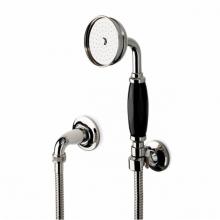 Waterworks 05-81926-14064 - Easton Classic Handshower On Hook with Black Porcelain Handle in