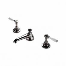 Waterworks 07-82559-34817 - Easton Vintage Low Profile Three Hole Deck Mounted Lavatory Faucet with White Porcelain Lever