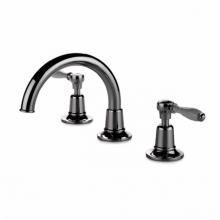 Waterworks 07-17123-29945 - Easton Classic Gooseneck Three Hole Deck Mounted Lavatory Faucet with White Porcelain Lever
