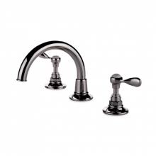 Waterworks 07-09392-21059 - Easton Vintage Gooseneck Three Hole Deck Mounted Lavatory Faucet with Metal Lever