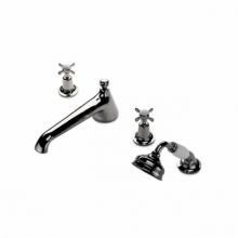 Waterworks 09-65816-09640 - Easton Classic Low Profile Concealed Tub Filler With Handshower and Metal Cross Handles in