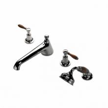 Waterworks 09-01103-14257 - Easton Classic Low Profile Concealed Tub Filler With Handshower and Oak Lever Handles in