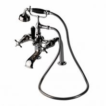 Waterworks 09-73605-38149 - Easton Classic Exposed Tub Filler, Black Porcelain Handshower and Lever Diverter in