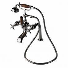 Waterworks 09-65038-72913 - Easton Vintage Exposed Tub Filler, Oak Handshower and Lever Diverter in