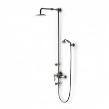 Waterworks 05-61325-79587 - Etoile Exposed Thermostatic System with 8 Shower Rose, Handshower and White Porcelain Lever Handle