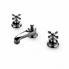 Waterworks 07-29491-88286 - Aero Retro Low Profile Three Hole Deck Mounted Lavatory Faucet with Metal Cross Handles in