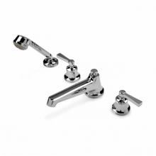 Waterworks 09-37907-85579 - Transit Deck Mounted Low Profile Concealed Tub Filler with Metal Handshower and Metal Lever
