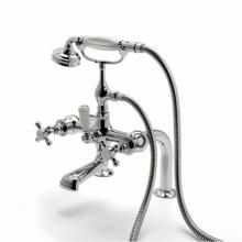 Waterworks 09-31210-09762 - Highgate Exposed Deck Mounted Tub Filler With Handshower and Metal Cross Handles in