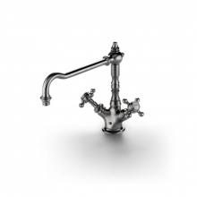 Waterworks 07-57458-39206 - Julia One Hole High Profile Kitchen Faucet, Metal Cross Handles in Matte Nickel