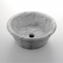 Waterworks 11-72321-00608 - Titan Round Vessel Marble Lavatory Sink 15 3/4 x 15 3/4 x 6 with Flat Bottom in Carrara