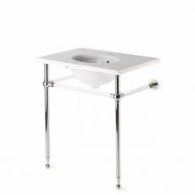 Waterworks 12-60168-98776 - Crystal Metal Round Two Leg Single Washstand 27 15/16 x 19 13/16 x 32 3/4 in Chrome