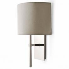 Waterworks 18-92829-70403 - Spence Wall Mounted Single Arm Sconce with Fabric Half Shade in Nickel