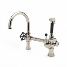 Waterworks 07-89675-32829 - Regulator Gooseneck Single Spout Kitchen Faucet, Matte Black Wheel Handle and Spray in