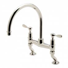 Waterworks 07-59250-14225 - Easton Classic Two Hole Bridge Gooseneck Kitchen Faucet, Metal Lever