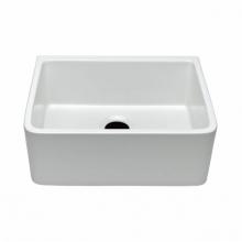 Waterworks 11-20998-12606 - Clayburn 23 3/8 x 18 1/4 x 8 7/8 Fireclay Apron Farmhouse Kitchen Sink with Rear Drain in White