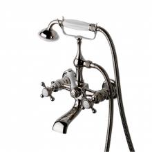Waterworks 09-02169-74677 - Julia Exposed Tub Filler with 2.5gpm Handshower and White Porcelain Lever Diverter in Nickel