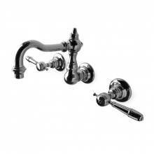 Waterworks 07-20453-60624 - Julia High Profile Three Hole Wall Mounted Lavatory Faucet with Metal Lever