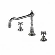 Waterworks 07-62202-37180 - Julia Three Hole High Profile Kitchen Faucet, Metal Cross Handles in