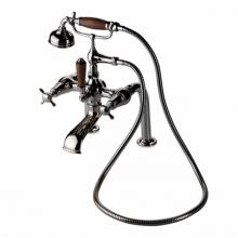 Waterworks 09-92185-75799 - Easton Classic Exposed Tub Filler, Oak Handshower and Lever Diverter in Antique