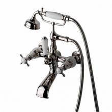 Waterworks 09-26380-17194 - Easton Classic Exposed Tub Filler, White Porcelain Handshower and Lever Diverter with White