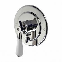 Waterworks 05-68245-17011 - Universal Round Pressure Balance with Diverter Trim with White Porcelain Lever Handle in