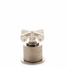 Waterworks 07-06297-66375 - Henry Gooseneck Three Hole Deck Mounted Lavatory Faucet with Coin Edge Cylinders and Cross