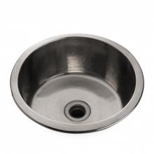 Waterworks 11-70504-78306 - Normandy 13 3/4 x 13 3/4 x 6 5/16 Hammered Copper Round Bar Sink with Center Drain in Unlacquered