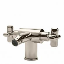 Waterworks 08-19390-86361 - UK WRAS .25 One Hole Bidet Fitting with Cross Handles in Unlacquered