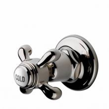 Waterworks 05-05152-05564 - Etoile Volume Control Valve Trim with White Porcelain Cold Indice and Metal Cross Handle in Shiny