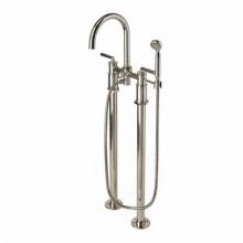 Waterworks 09-80682-69958 - Henry Exposed Floor Mounted Tub Filler with 2.5gpm Handshower and Metal Lever Handles in Chrome