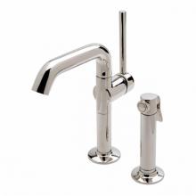 Waterworks 07-30207-26595 - .25 One Hole High Profile Kitchen Faucet, Metal Lever Handle and Metal Spray in Antique Brass,