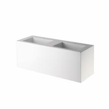 Waterworks 11-82032-40166 - .25 Lithic Rectangular Wall Mounted Double Sink for One Hole Faucets in