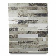 Waterworks 01-77216-49253 - Repose 1 x 6 Staggered Mosaic Stopend in Peat Glossy Solid