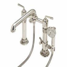 Waterworks 09-43660-59694 - R.W. Atlas Exposed Deck Mounted Tub Filler with Handshower and Lever Handles in Unlacquered