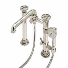 Waterworks 09-28400-11437 - R.W. Atlas Exposed Deck Mounted Tub Filler with Handshower and Wheel Handles in