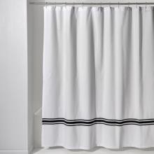 Waterworks 33-03265-24389 - Marseille Shower Curtain with Stripe Detail 72 x 72 in