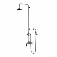 Waterworks 05-64672-02720 - Easton Classic Handshower with Diverter and Black Porcelain Lever Handle in