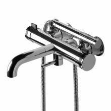 Waterworks 09-13234-53650 - Decibel Wall Mounted Exposed Tub Filler with Handshower and Metal Knob Handles in