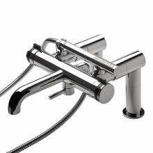 Waterworks 09-96715-96102 - Decibel Deck Mounted Exposed Tub Filler with Handshower and Metal Knob Handles in