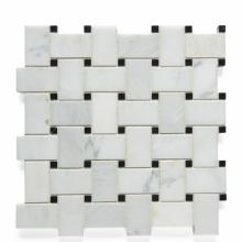 Waterworks 03-07140-03005 - Studio Stone 3cm x 5cm Basketweave Mosaic in Gray Carrara/White Thassos